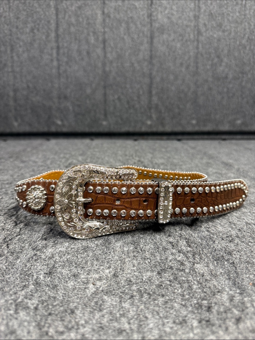 Nocona Tan Leather Studded Western Belt